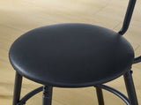 3-Piece Bar Table Set,Round Height Table and PU Upholstered Stools with Backrest, Industrial 49003500