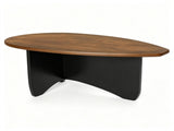 Oval Modern Coffee Table, Engineered Wood Low Accent Table with TShaped Arched Base, Capacity 11423593