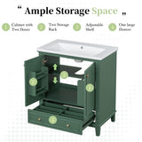 30" Bathroom Vanity without Sink, Base Only, Multi-functional Bathroom Cabinet with Doors and N725P186143G