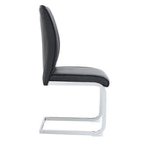 Luxury Simple Arch Chair - Set of 2 Dark Gray PU Material High Resilience Dining Chair with Arched W1512P356252