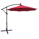 ZUN 10 ft Outdoor Patio Umbrella Solar Powered LED Lighted 8 Ribs Umbrella with Crank and Cross Base for W65627950