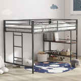 ZUN Adam sturdy junior twin loft bunk black with Cinnamon wood shelf for kids with easy climbing ladder, B083P154188