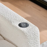 Electric Lounge Chair with Adjustable Backrest, Lumbar Pillow, Wireless Charging and Cup Holder, W2817P255562