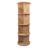 Rotating Bookshelf 360 Degrees 4 Tier Stackable Solid Wood Bookshelf Organizer 20873034