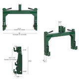 3 Pt Quick Hitch Adapter For Category 1 & 2 W/ Adjustable Bolt Tractor 3000lb,Green 72514488
