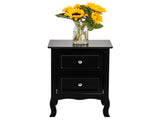 Country Style Two-Tier Night Table Large Size Black 46534366