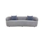 ZUN Mid Century Modern Curved Sofa, 3 Seat Cloud couch Boucle sofa Fabric Couch for Living Room, W87646572