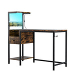 ZUN Computer Desk with Power Outlet & Storage Shelves, Study Writing Table with USB Ports Charging 91125951