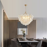 23.6-Inch Gold Pendant Light Chandelier with Threaded Clear Glass Globe Shade Adjustable Height, W1340P251916