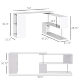 ZUN Computer Desk L-Shaped-White （Prohibited by WalMart） 50522622