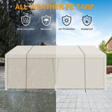 Carport, 1220 Heavy Duty Portable Carport Garage Tent for Outdoor Storage Shelter white 13309588