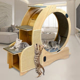 5-in-1 Cat Sports Running Wheel, Cats Wheel Wood Climbing Frame, Cat Litter Fitness Wheel, Oversized W1790112807