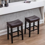 ZUN Furniture,Counter Height 26" Bar Stools for Kitchen Counter Backless Faux Leather Stools Farmhouse 81049528