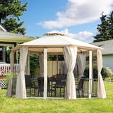 13ft x 13ft Patio Gazebo-Beige-AS 39457079