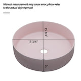 15.75"x15.75" Pink Ceramic Vessel Bathroom Sink W1243P290595