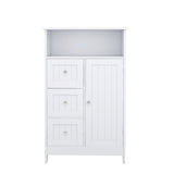 Bathroom standing storage cabinet with 3 drawers and 1 door-White W28235523