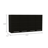 120 Wall Cabinet, Four Doors, Two Cabinets, Two Shelves -Black B20091817