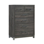 ZUN Modern Sleek Design Bedroom Furniture 1pc Beautiful Chest with 6 Drawers Brownish Gray and Antique B011P255196