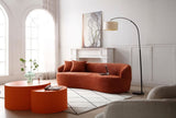 ORANGE Mid Century Modern Curved Sofa, 3 Seat Cloud couch Boucle sofa W87679950