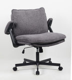 Cross-Legged Friendly Office Chair with Criss Cross Frame, Rolling Casters & Fold-Down Arms, 19939977