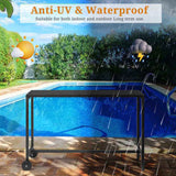 55" Outdoor Bar Table with Wheels, Rectangle Narrow Counter Height Table, Ideal Bar Height Table for 08317039