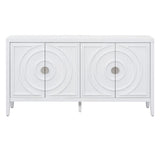 Retro Sideboard door with Circular Groove Design Round Metal Door Handle for Entrance, Dinning Room, 91518622