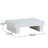 Wooden Small Nightstand with USB Charger in White Finish B016P251504