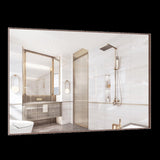 Oversized Bathroom Mirror with Removable Tray Wall Mount Mirror,Vertical Horizontal Hanging Aluminum W708P297638