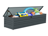 260 Gallon Metal Outdoor Deck Box Waterproof, Extra Large Patio Storage Box with Lockable Storage 02774007