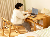 Bamboo Folding Desk, Space-Saving Computer Desk for Small Spaces, Foldable Study Table for Bedroom, 40986304