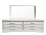 Modern 6 Drawer Dresser made with Wood in White 733569235551
