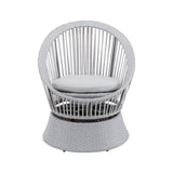 26.7" Modern Silver Wicker Lounge Chair with xianRattan and Iron Frame, Featuring a Stylish Round N767P237032G