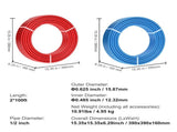PEXB Pipe 2 rolls 1/2 inch x 100 feet non-oxygen barrier type - Radiant heat floor heating pipe Cold 63223951