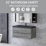 42" Floating Bathroom Vanity with Sink, Modern Wall-Mounted Bathroom Storage Vanity Cabinet with W1573P155847