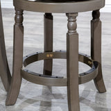 30" Bar Stool, Weathered Gray Finish, Charcoal Fabric Seat B04660747