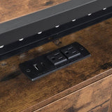 Full Size Metal Platform Bed Frame with Wooden Headboard and with Footboard USB,Charging Station,2 W2297P236951