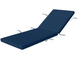 Chaise Lounge Cushion, 3.9" Thick Outdoor Lounge Chair Cushions with Ties for Patio, 21" x 72",Navy 37860166