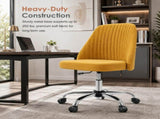 Comfy Office, Adjustable Swivel Desk with Wheels, Wide Seating, Modern Fabric Vanity 88815718