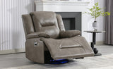 360&deg Swivel and Rocking Home Theater Recliner Manual Recliner Chair with a LED Light Strip for WF323621AAE