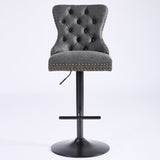 A&A Furniture,Aged and Retro PU Swivel Barstools Adjusatble Seat Height from 26-33 Inch, Modern Bar W1143P195203