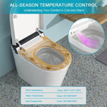 ZUN Smart Toilet with Bidet Built in, Auto Open & Close, Elongated Heated seat, Foot Sensor Flush, LED W1243P203328