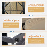 3 Piece Outdoor PE Wicker Furniture Set, Patio Brown Rattan Sectional Sofa Couch with Washable 73937025