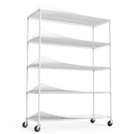 ZUN 5 Tier 7500lbs Heavy Duty Adjustable Storage Rack Metal Shelf Wire Shelving Unit with Wheels & Shelf W155083061