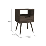 Haverson 1-Drawer 1-Shelf Nightstand Dark Walnut B06279997