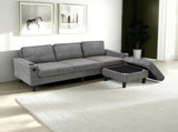 light grey color knock down 3-seat combo sofa with storage ottoman for living room apartment bedroom W2603P376266
