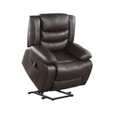 ZUN Modern Living room Furniture 1pc Power Lift Faux Leather Upholstery Dark Brown Power Recliner B011P202514