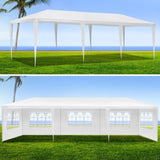 ZUN 10x30' Wedding Party Canopy Tent Outdoor Gazebo with 8 Removable Sidewalls W1205137315