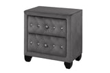 Modern Style Crystal Tufted 2-Drawer Nightstand Upholstered with Velvet Fabric Made with Wood in 733569388264