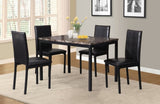 Noyes Faux Leather Seat Metal Frame Dining Chairs, Set of 4, Black T2574P164524