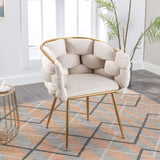 Luxury modern simple leisure velvet single sofa chair bedroom lazy person household dresser stool W117067862